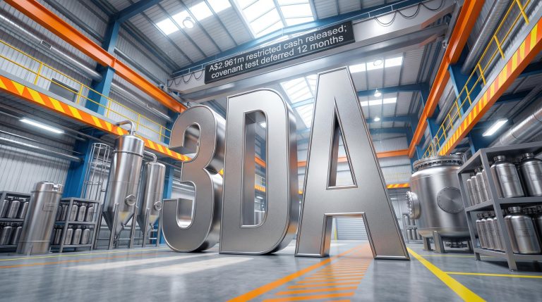 Large 3DA letters in factory
