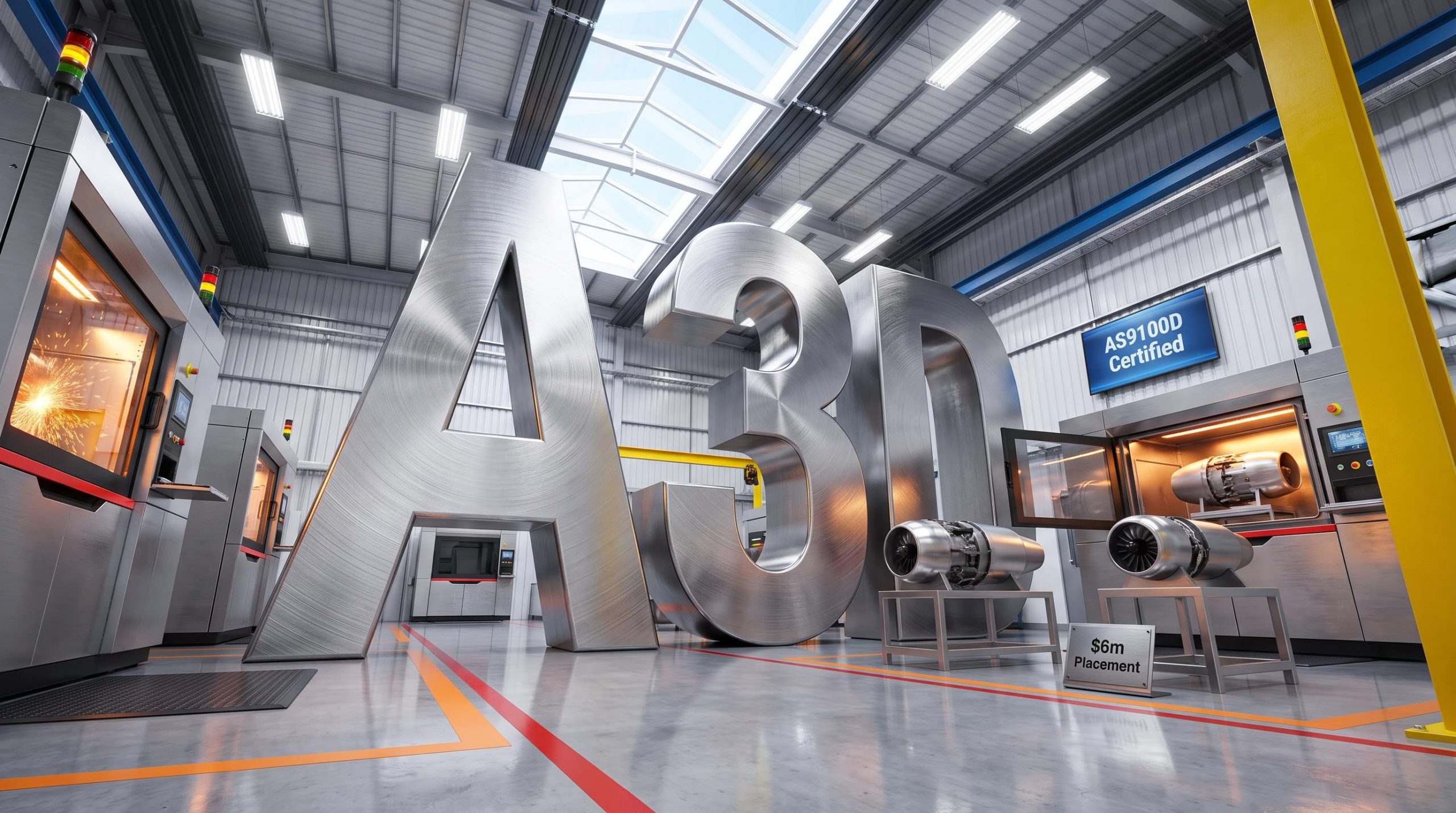 Large metallic 3D letters