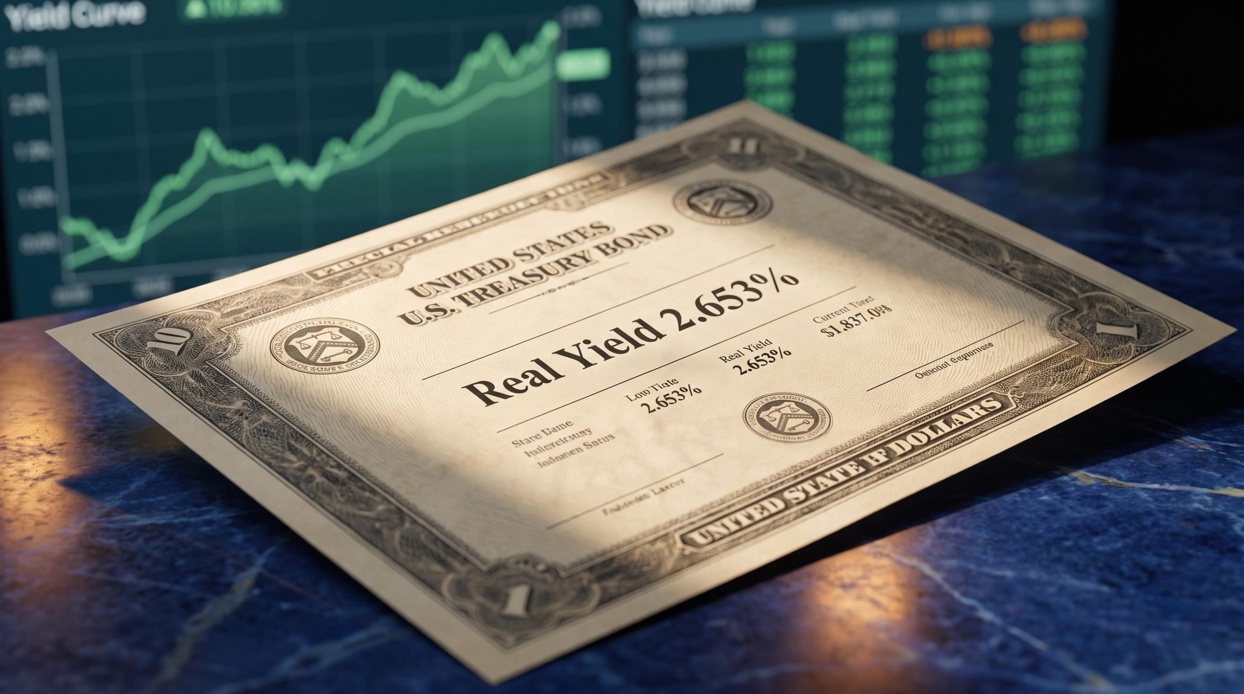 US Treasury bond with 2.653% real yield figure as 60/40 portfolio revival reaches 13.4% annualised return