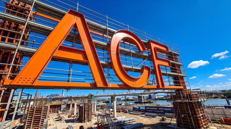 Large letters at construction site
