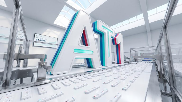 AI letters in production line