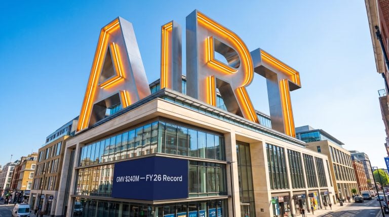 Large ART letters on rooftop