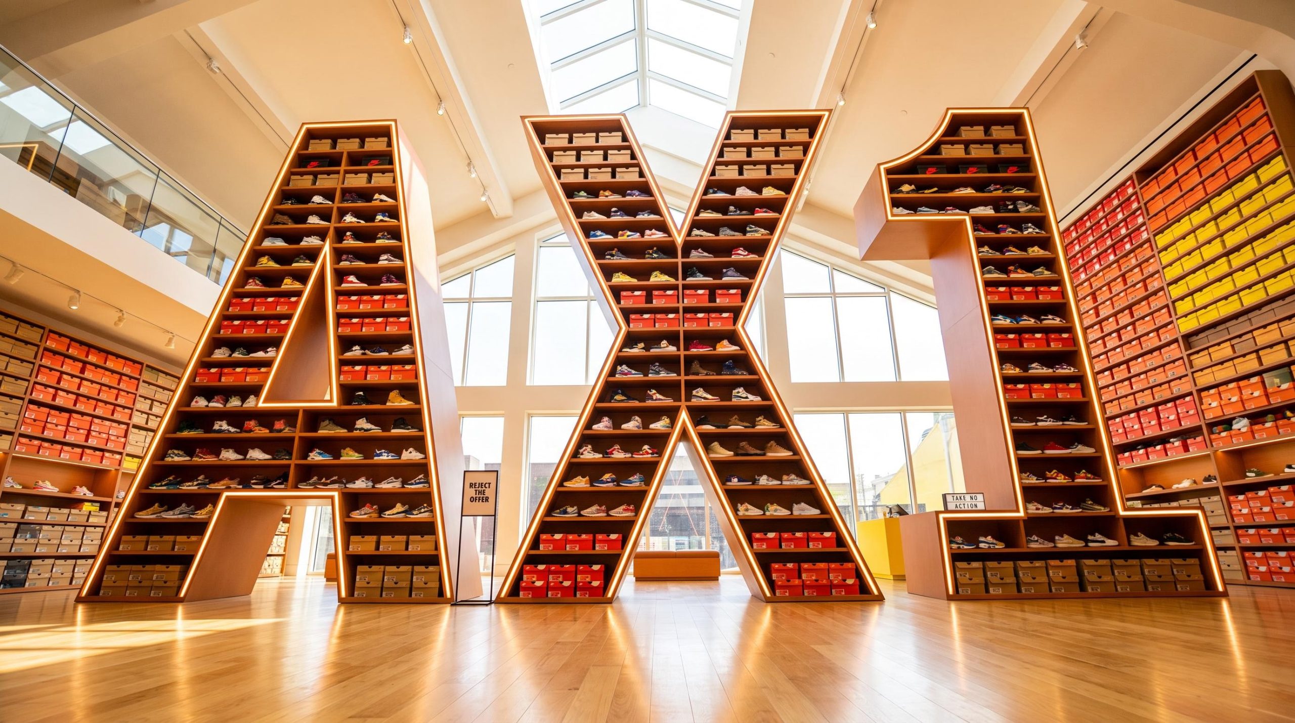 Shoe shelves in AX1 shape