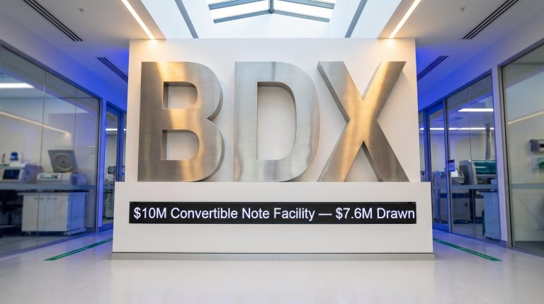 Large BDX sign indoors