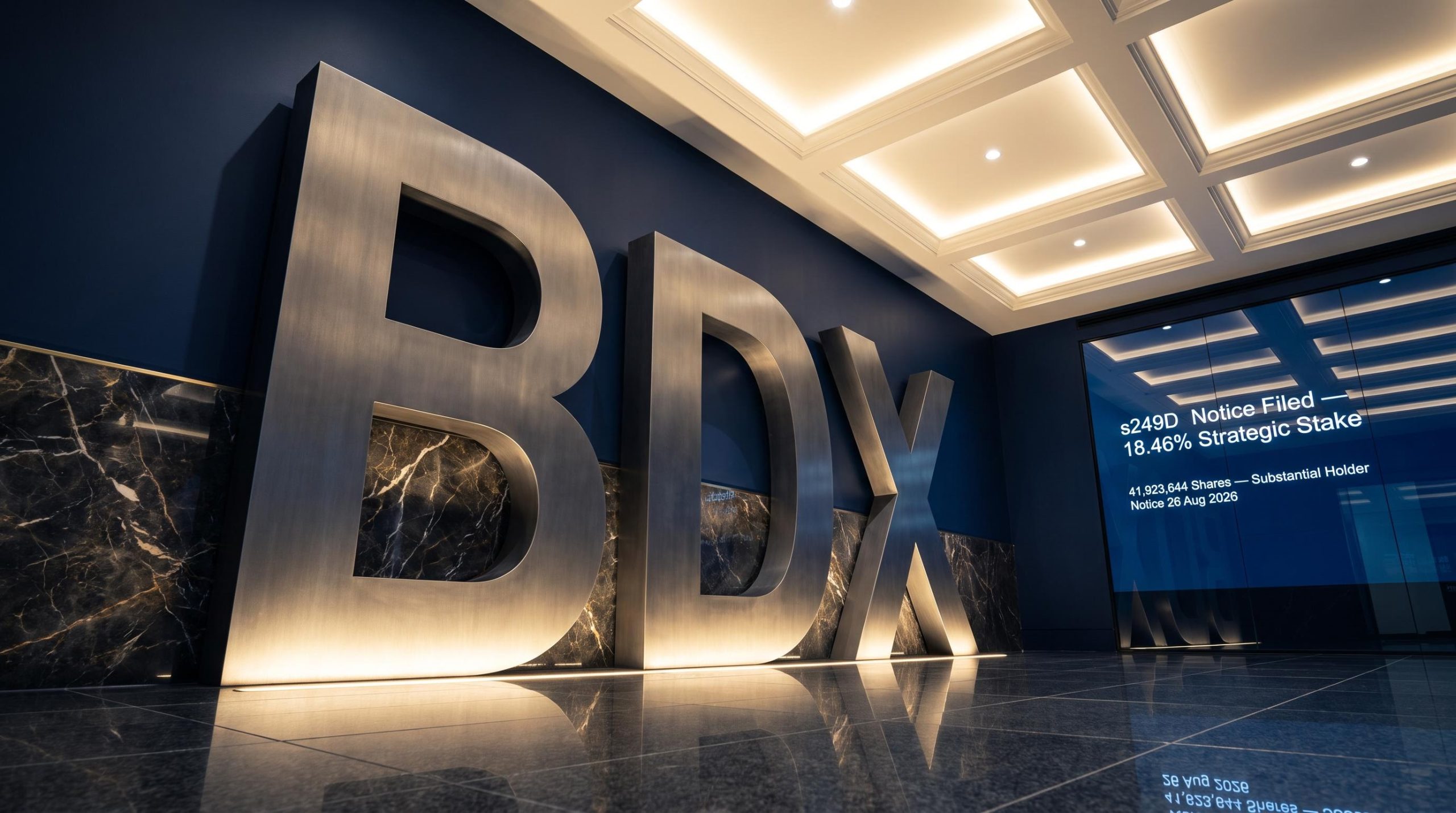 Large metallic BDX letters