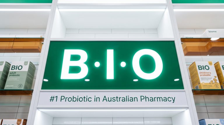 Probiotic products on shelf