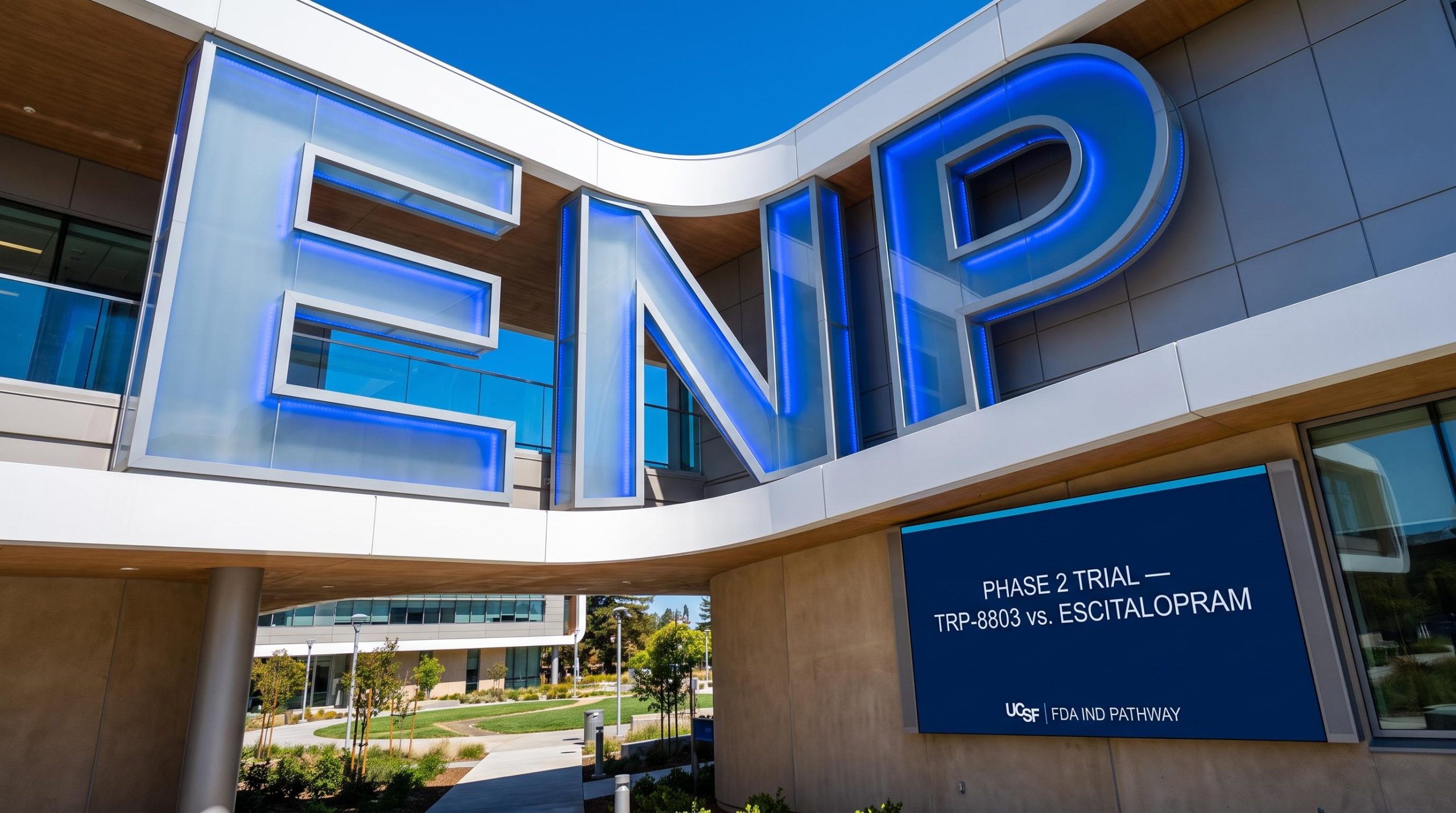 Large ENP letters on building