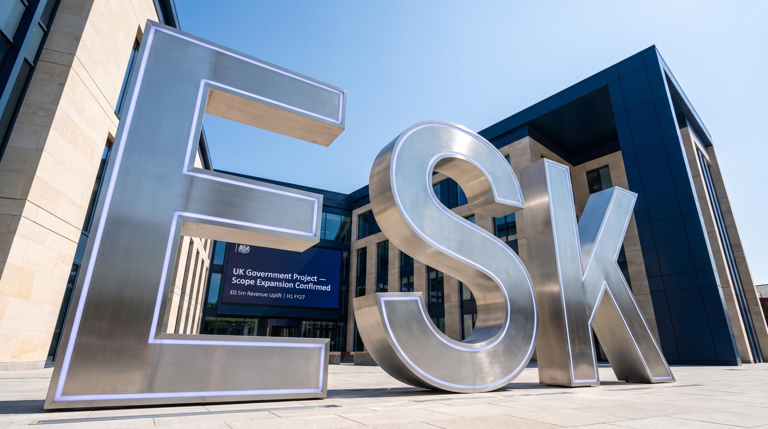 Giant letters outside building