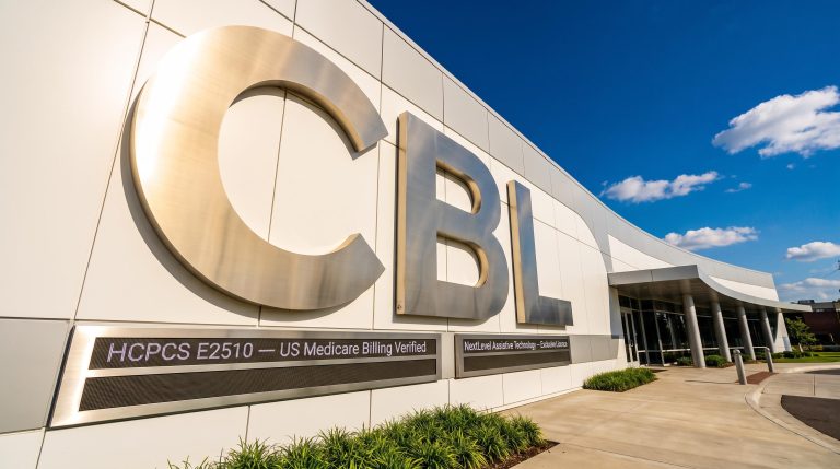 Modern building facade with logo