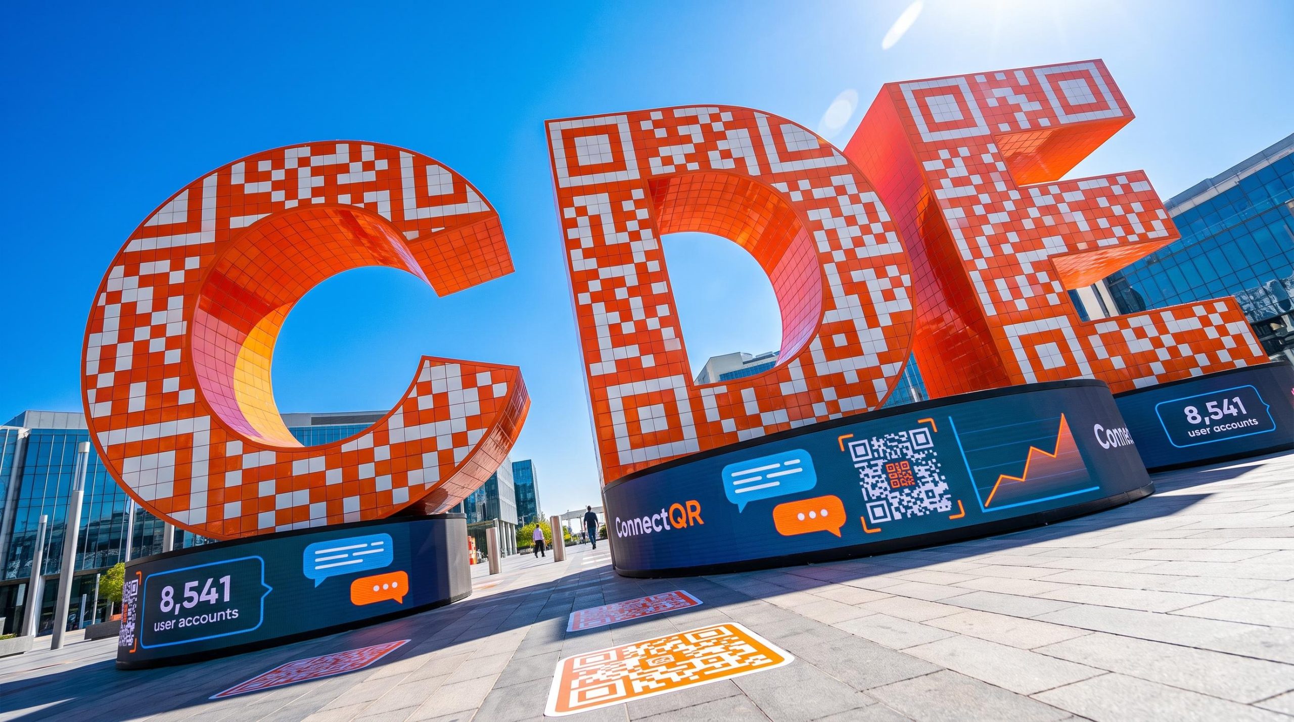 Large QR-themed letters