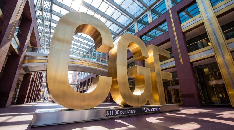Large golden CGF letters