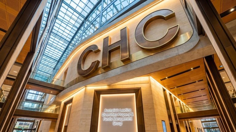 Modern architectural lobby