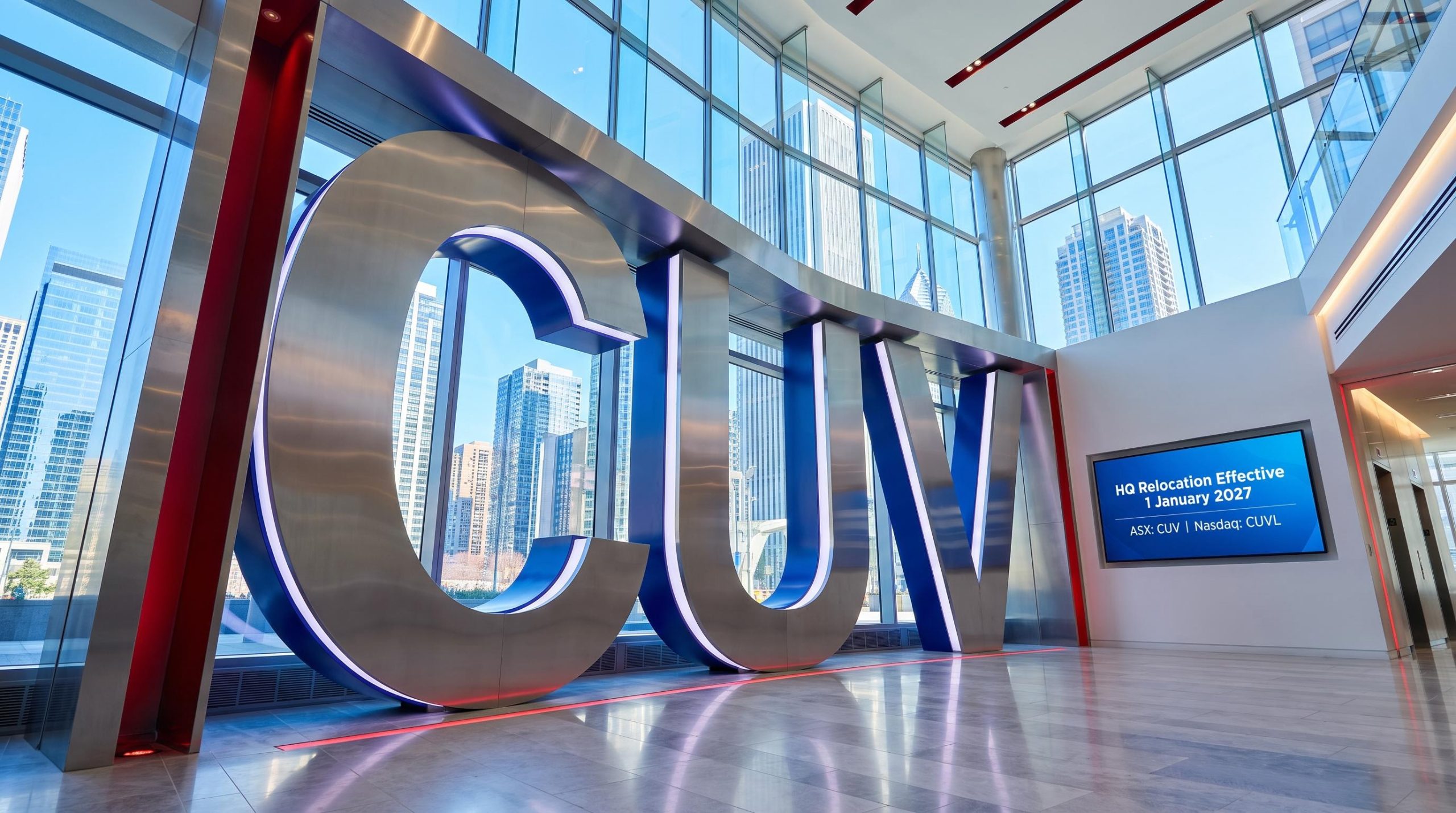 Large CUV letters in lobby