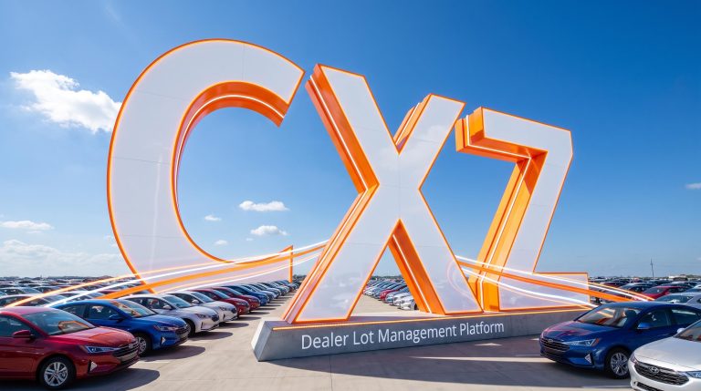 Large letters in parking lot