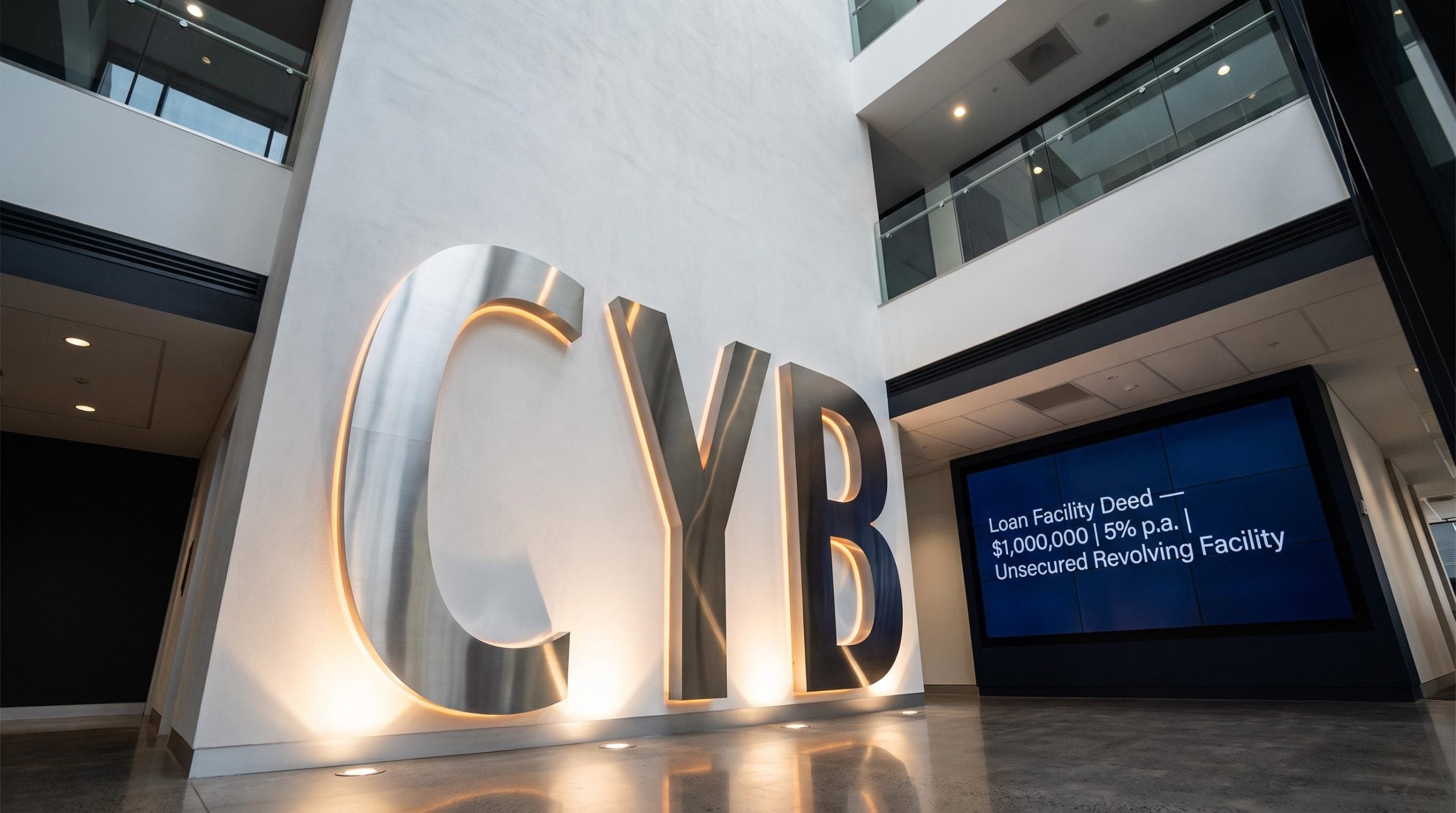 CYB sign and digital display