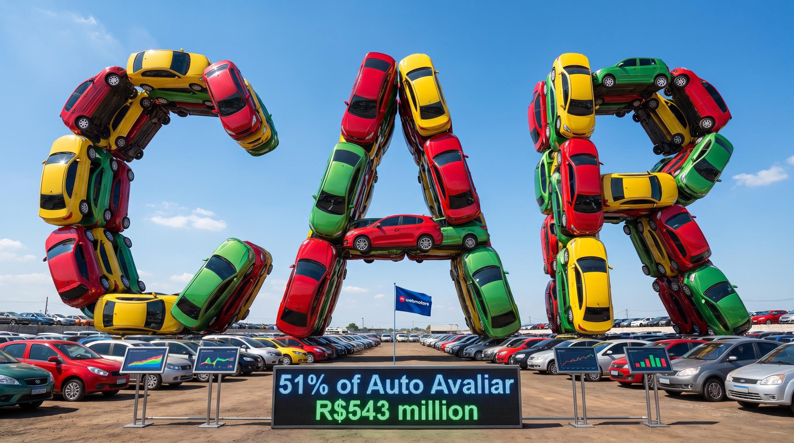 Cars stacked spelling CAR