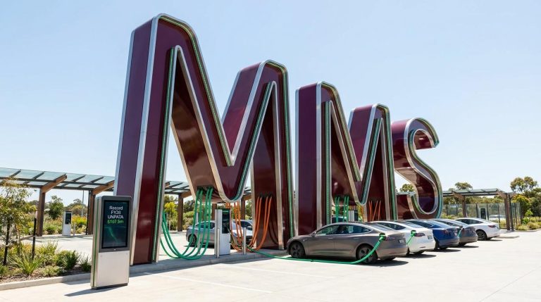 Car charging at large letters