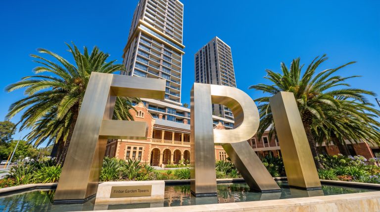 Large letters with buildings