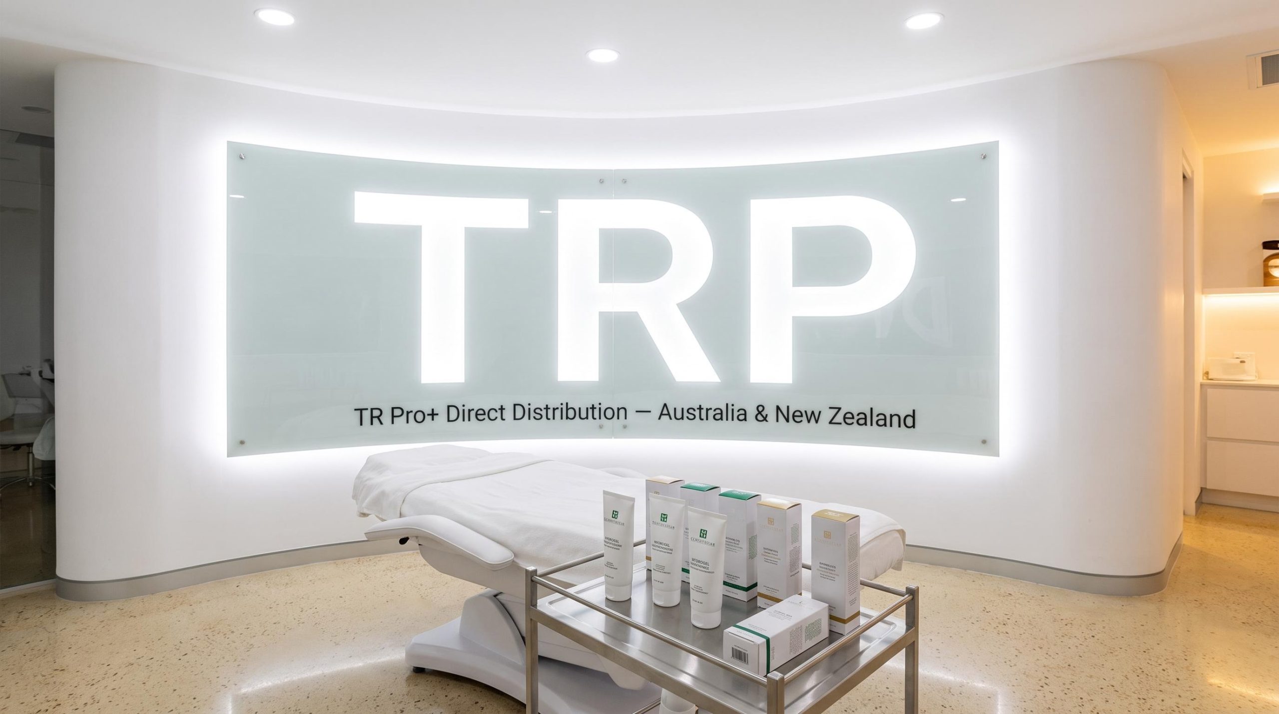 Clinic room with TRP sign