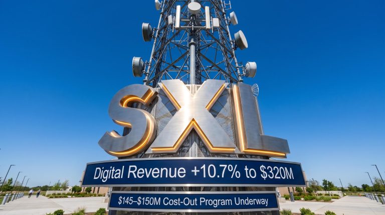 SXL revenue sign and tower