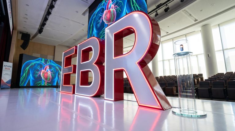 Large EBR letters on stage