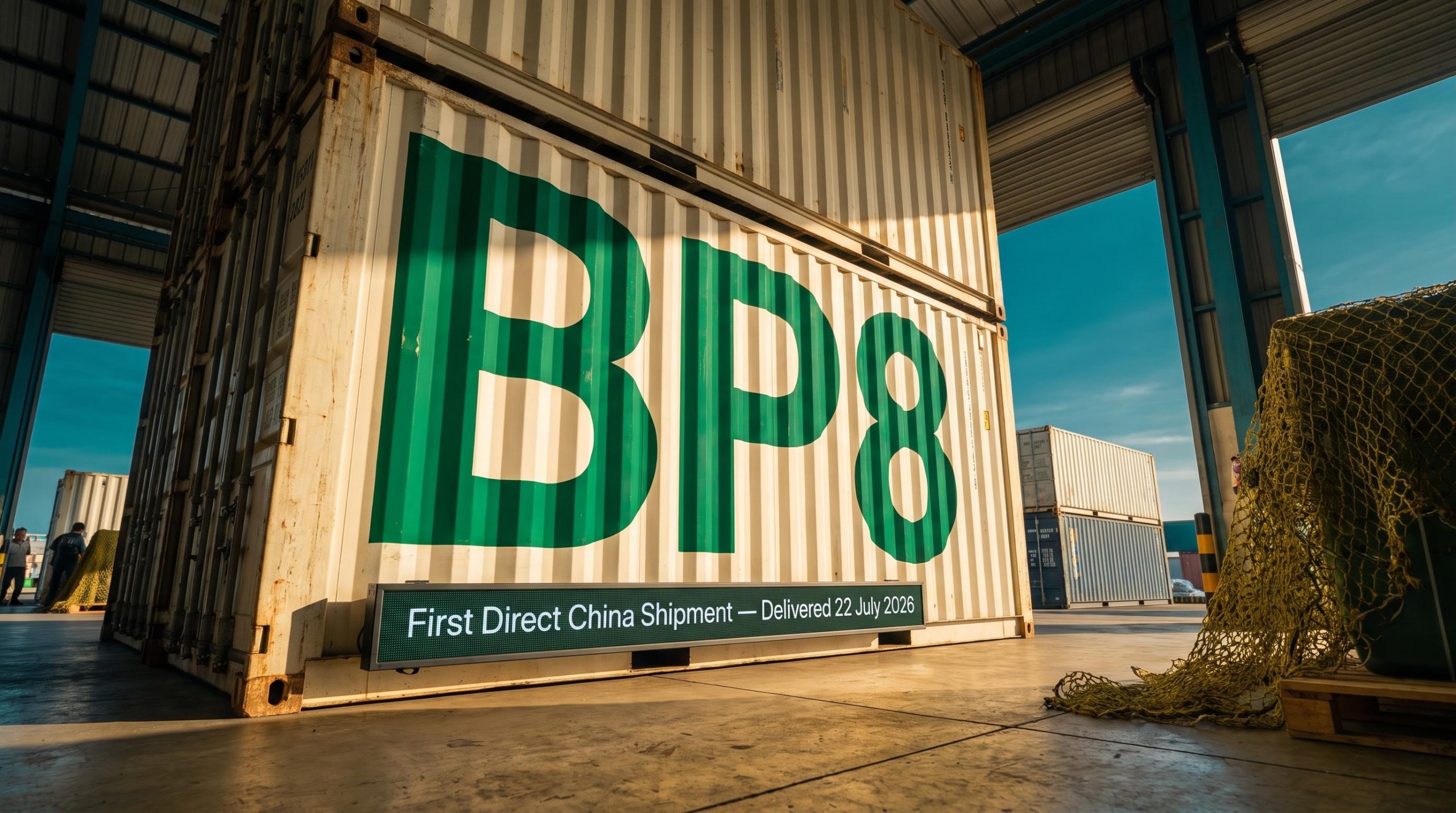 Container with BP8 marking