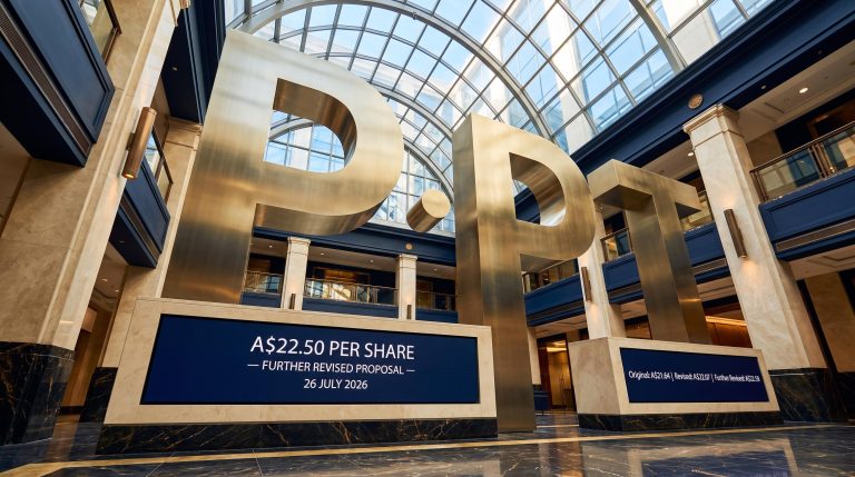 Atrium with large gold letters
