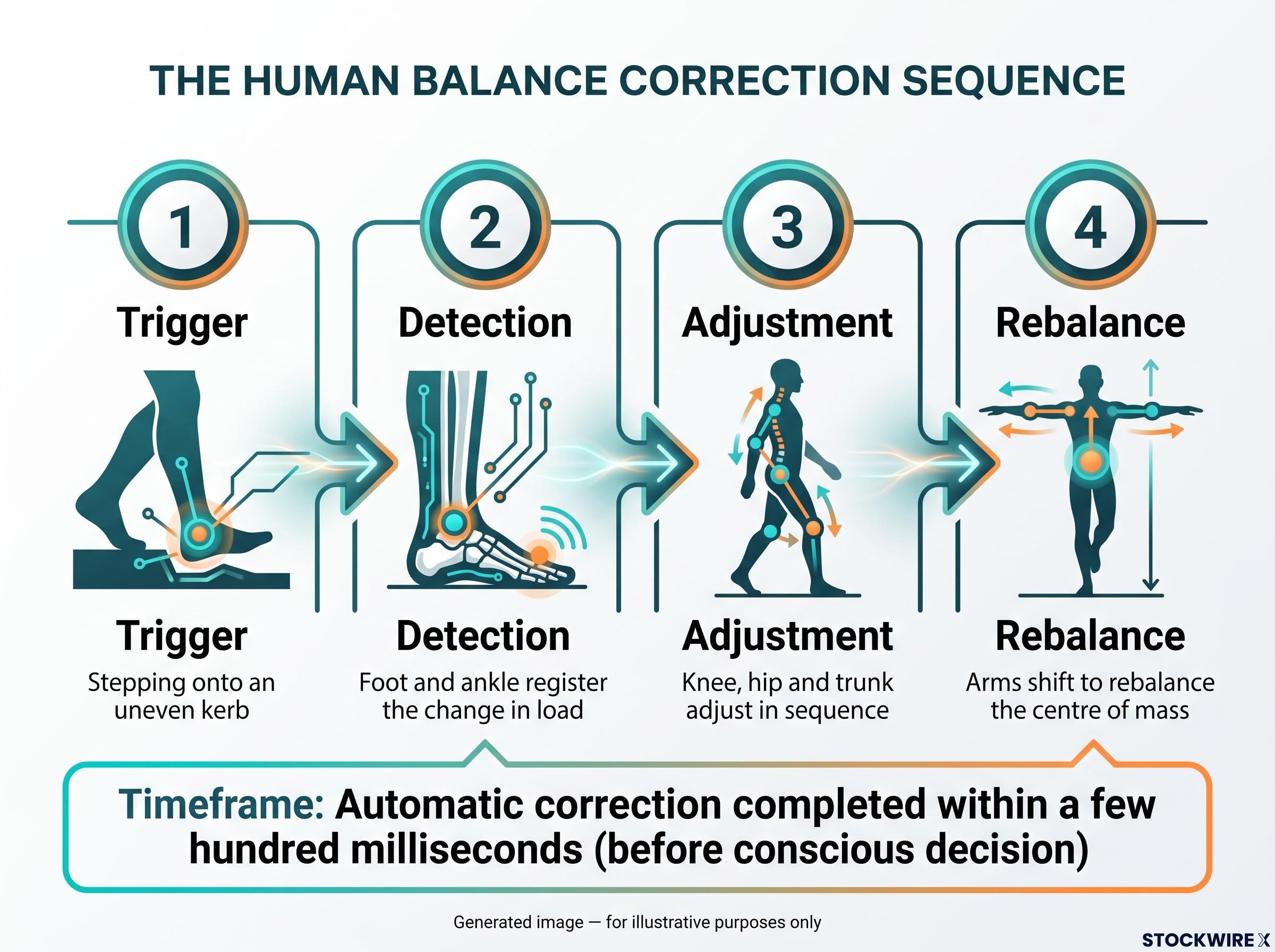 The Human Balance Correction Sequence