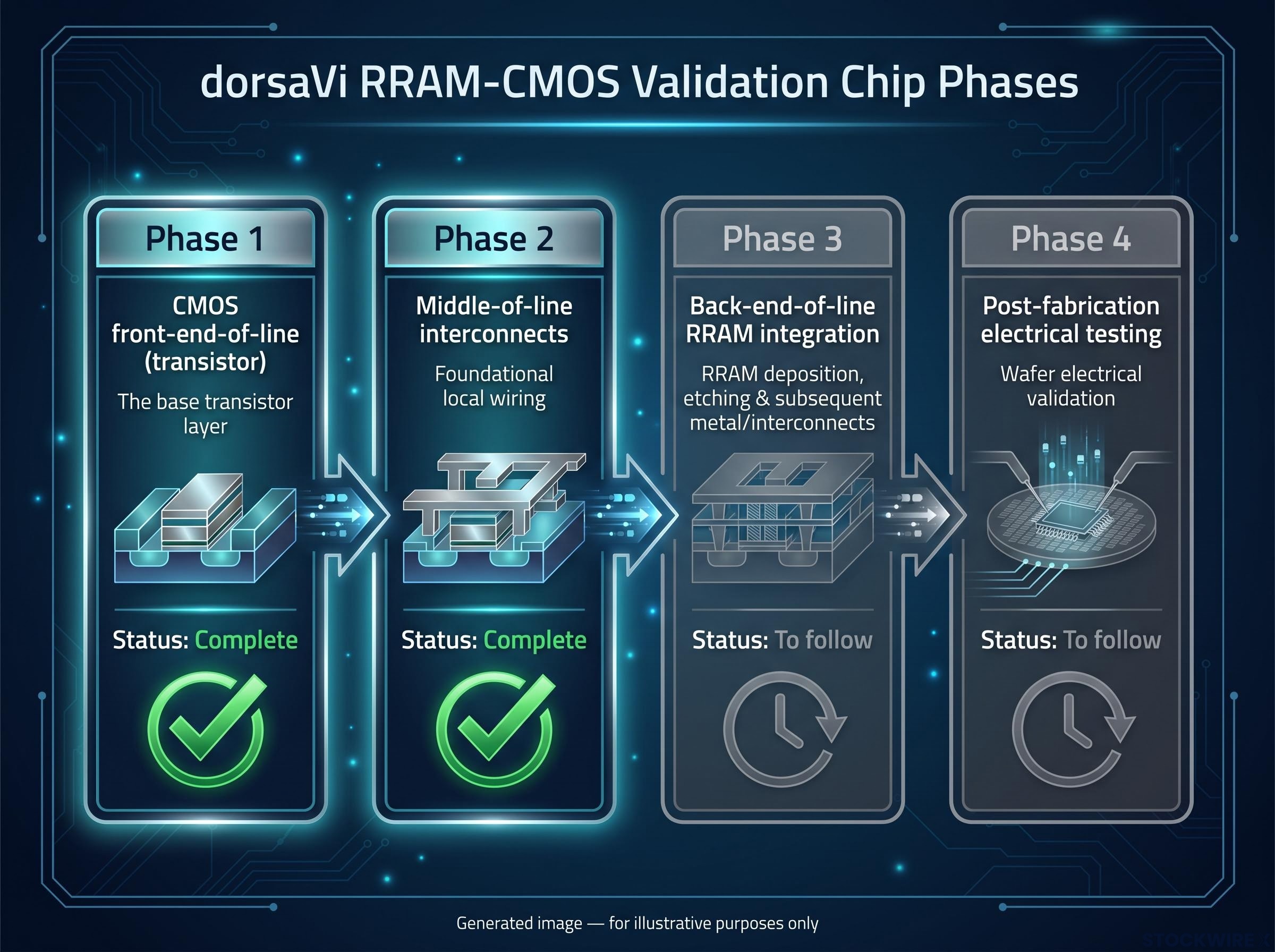 RRAM-CMOS Validation Chip Development Phases