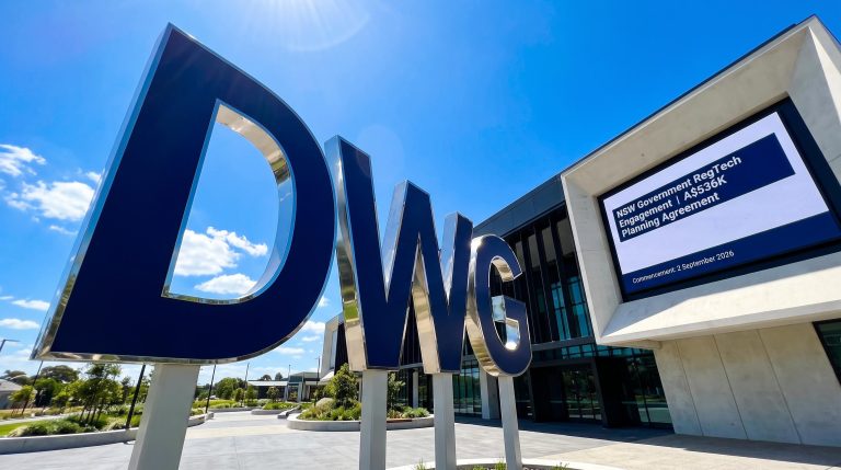 DWG building and sign