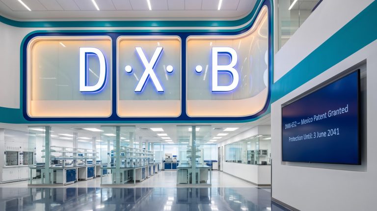 Modern lab with DXB sign