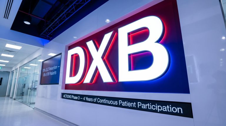 DXB illuminated signage indoors