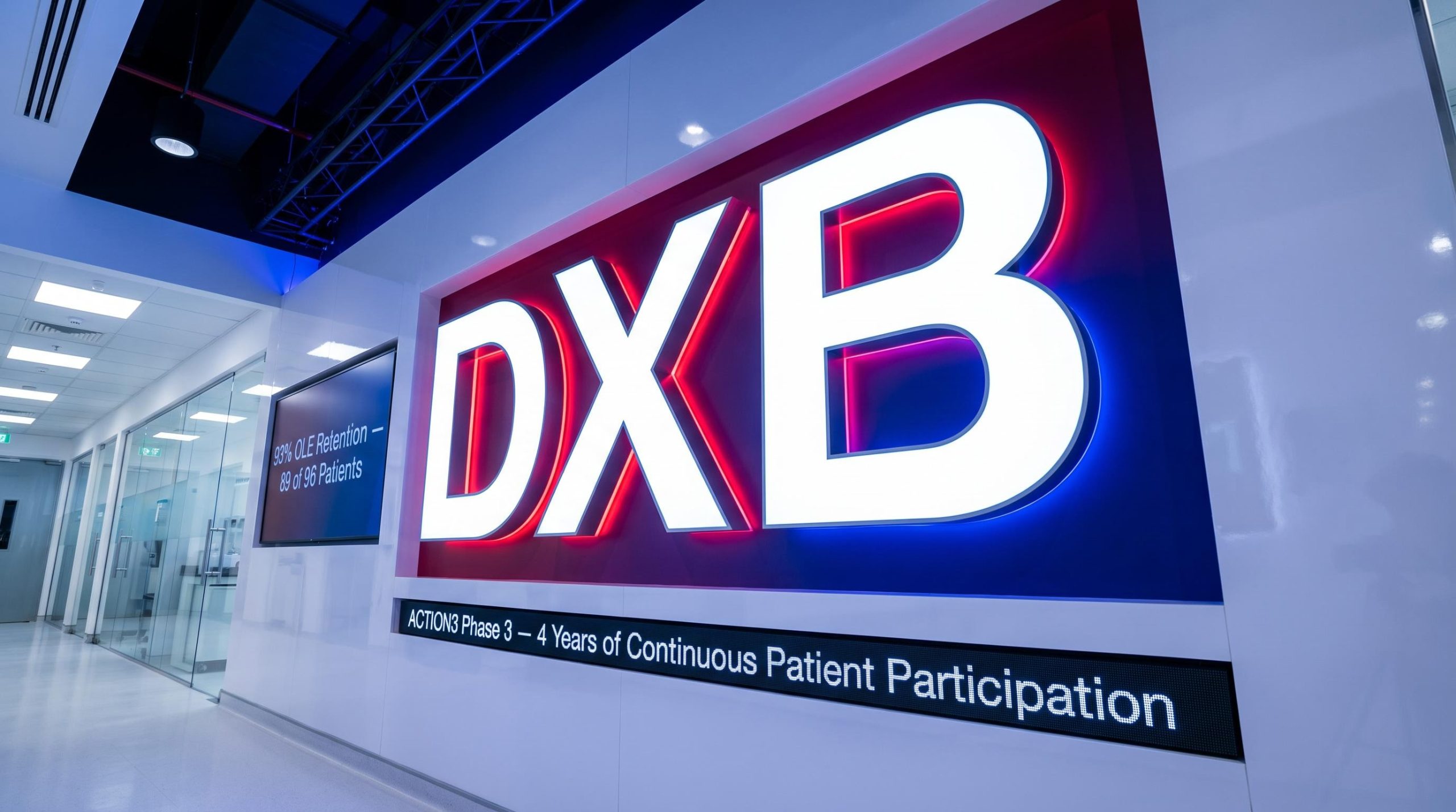 DXB illuminated signage indoors