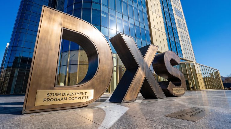Large DXS letters sculpture
