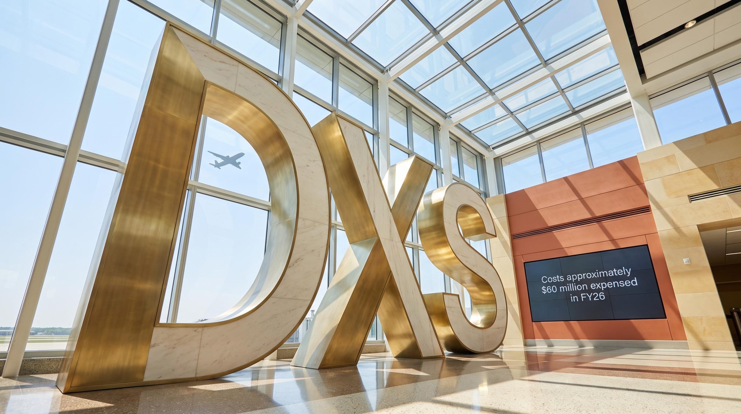Large letters in airport atrium