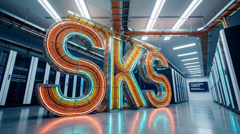 Illuminated cables spelling SKS