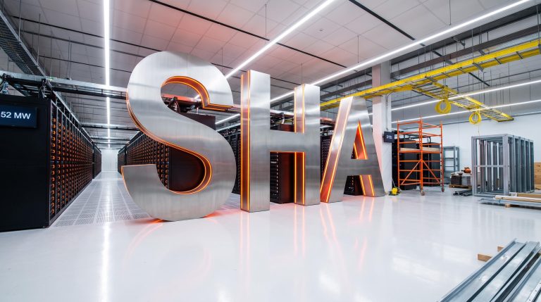 Large letters in server room