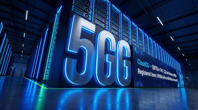 Futuristic 5G server room