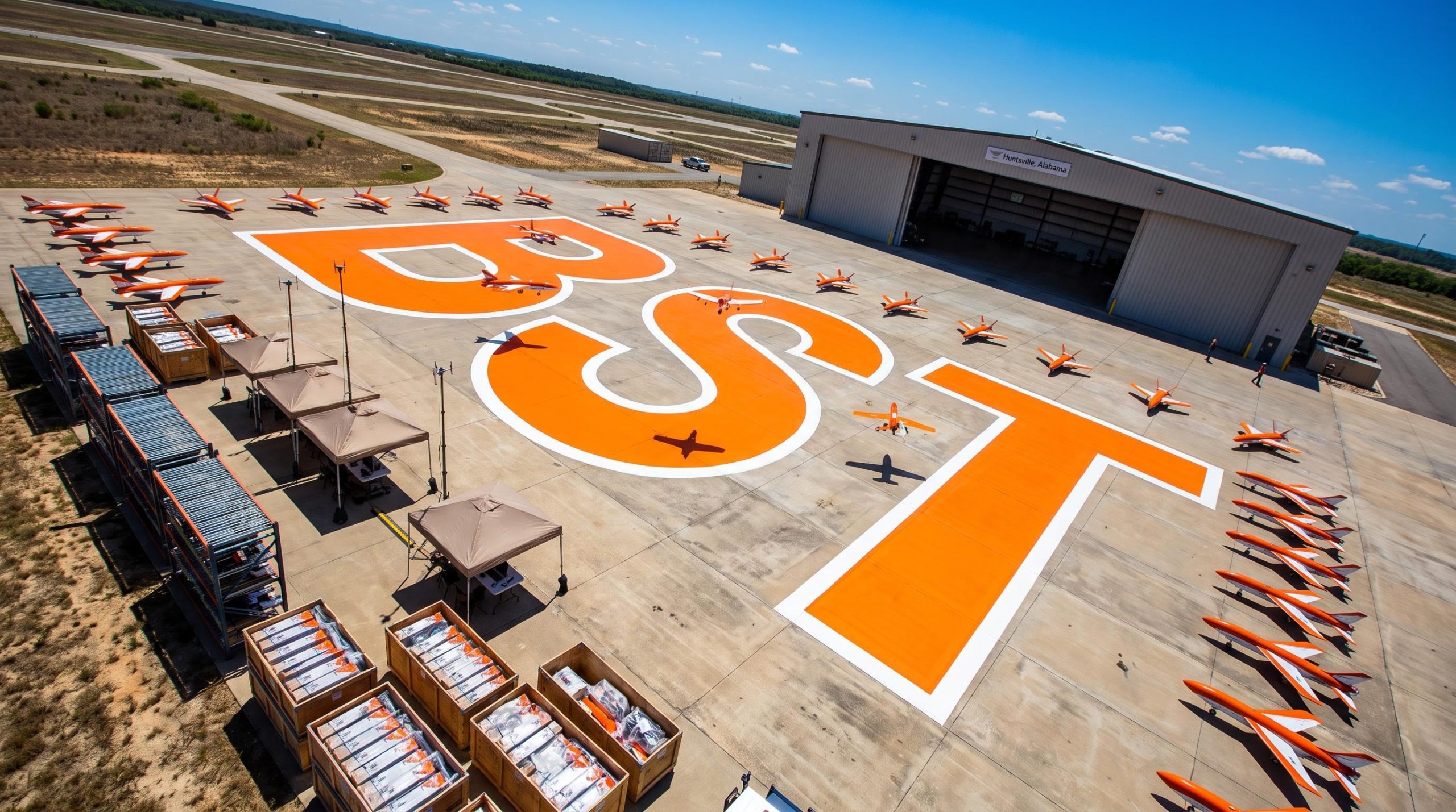 Drones on large BST letters