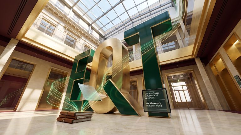 Large EQT letters indoors