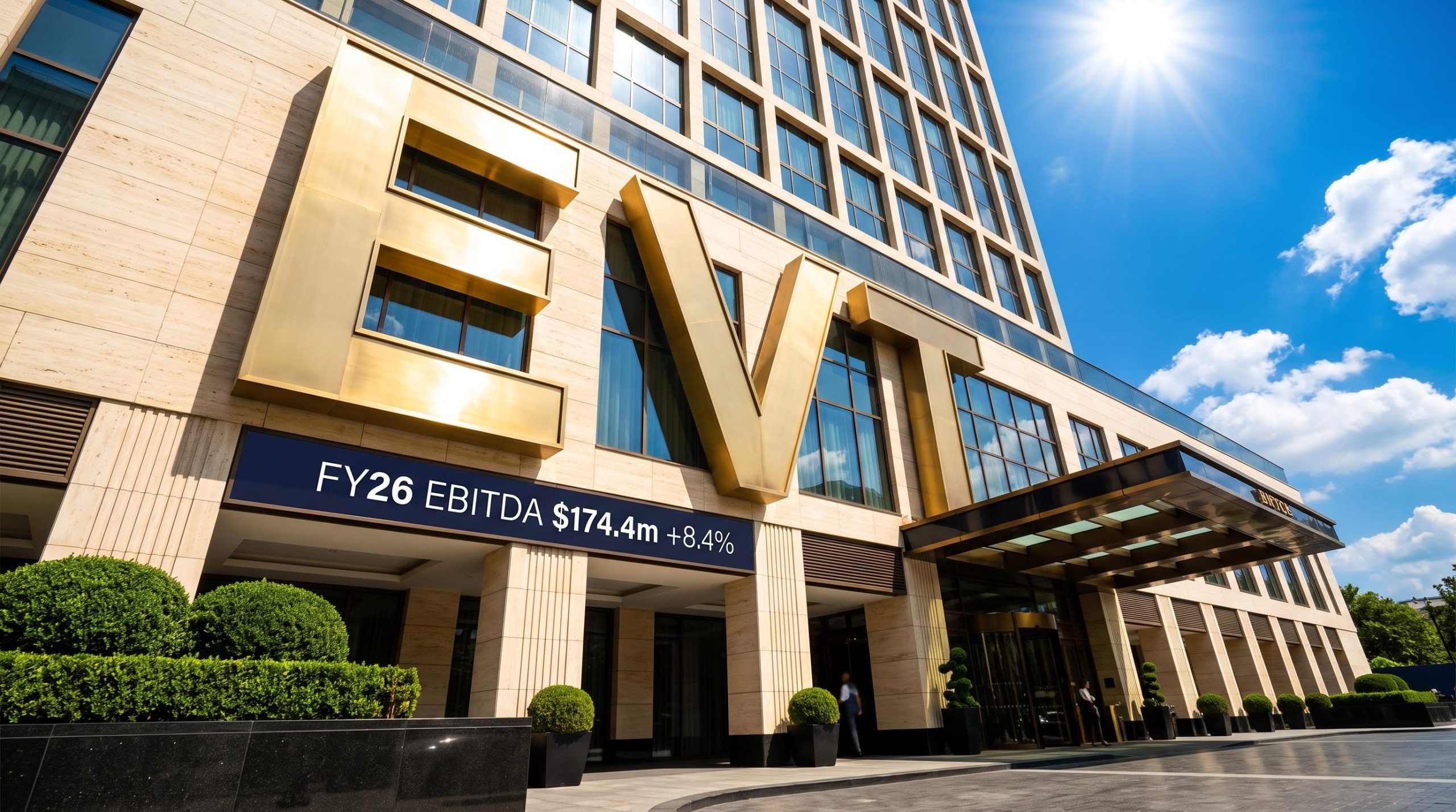 Modern building with EVT sign