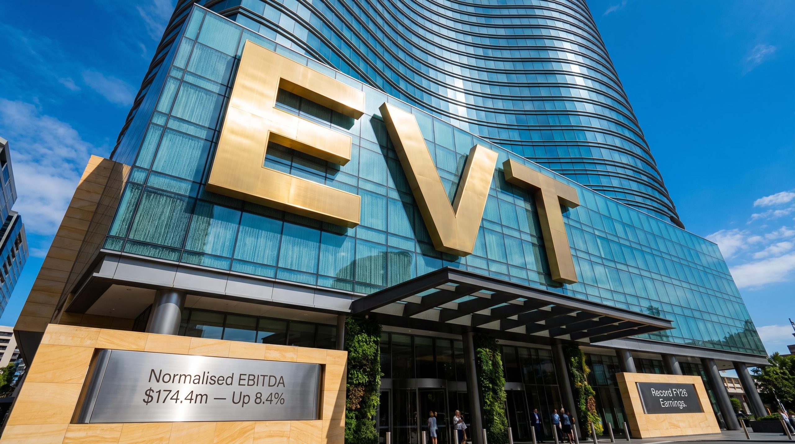 Modern building with EVT sign