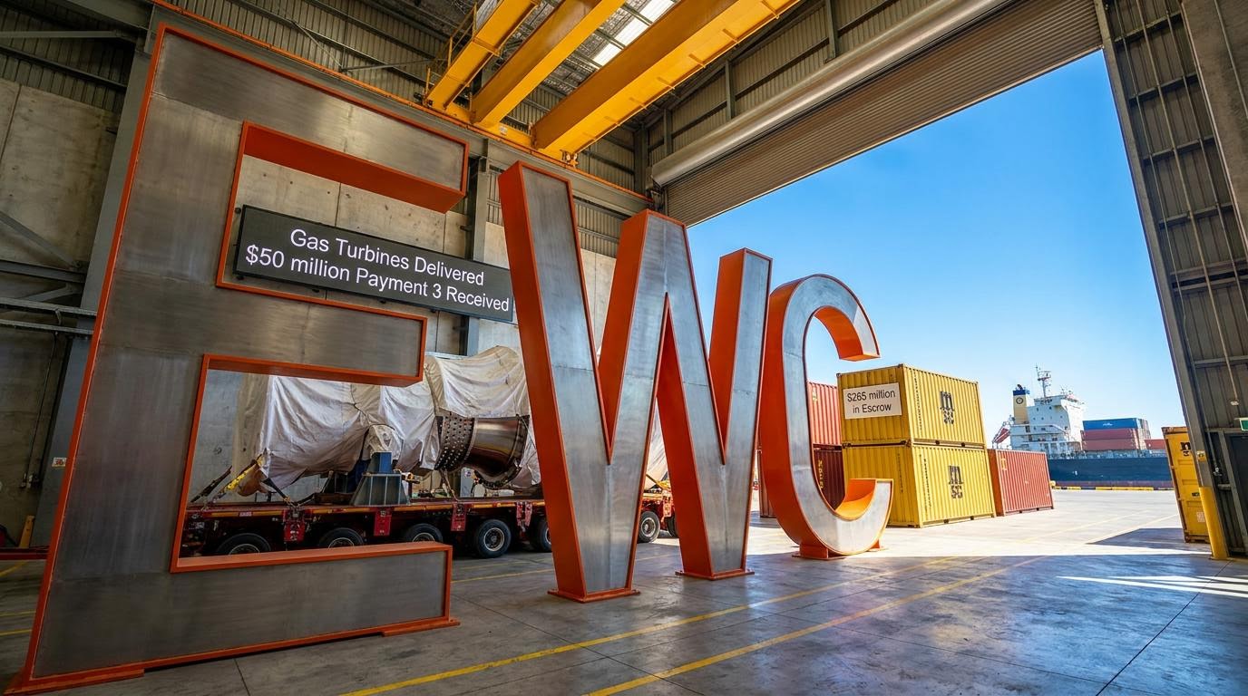 Large EWC letters in warehouse