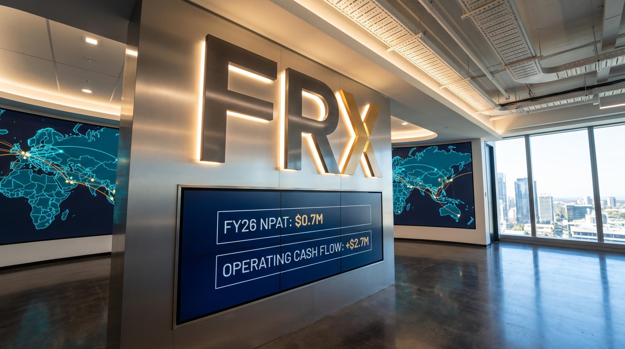 FRX sign with financial data