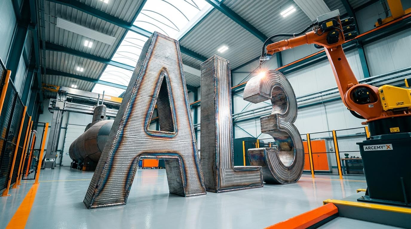 Robot welding large letters