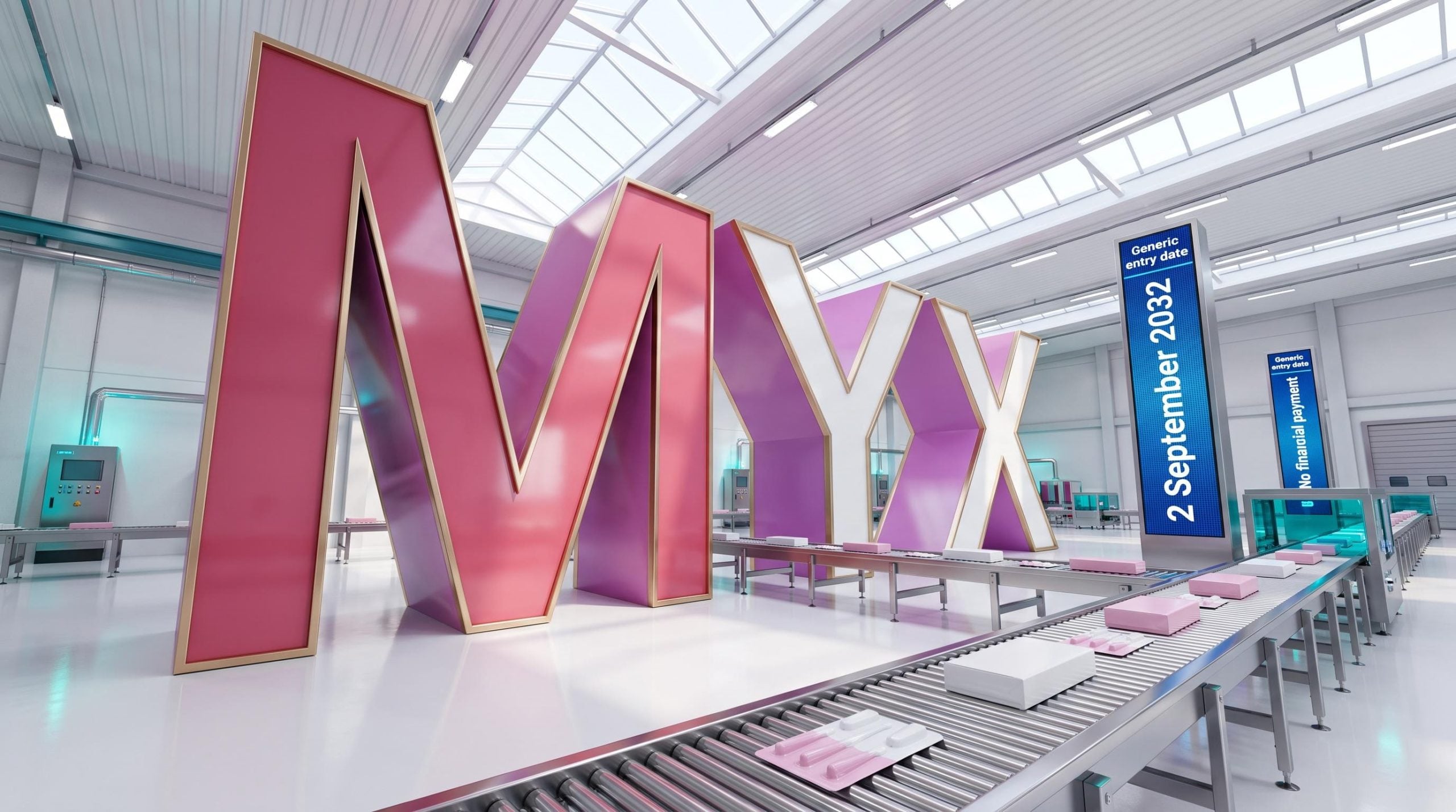 Large 'MYX' in factory