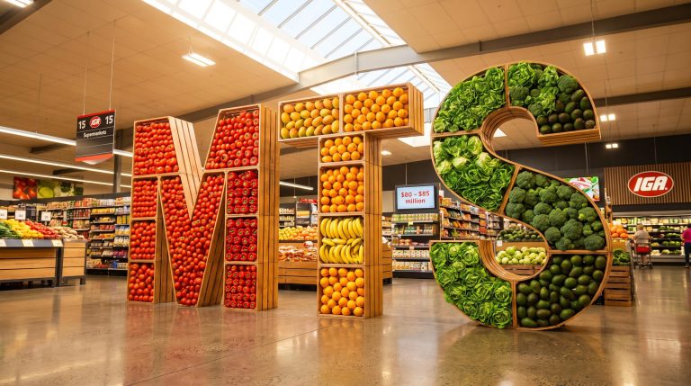 Colorful grocery store letters
