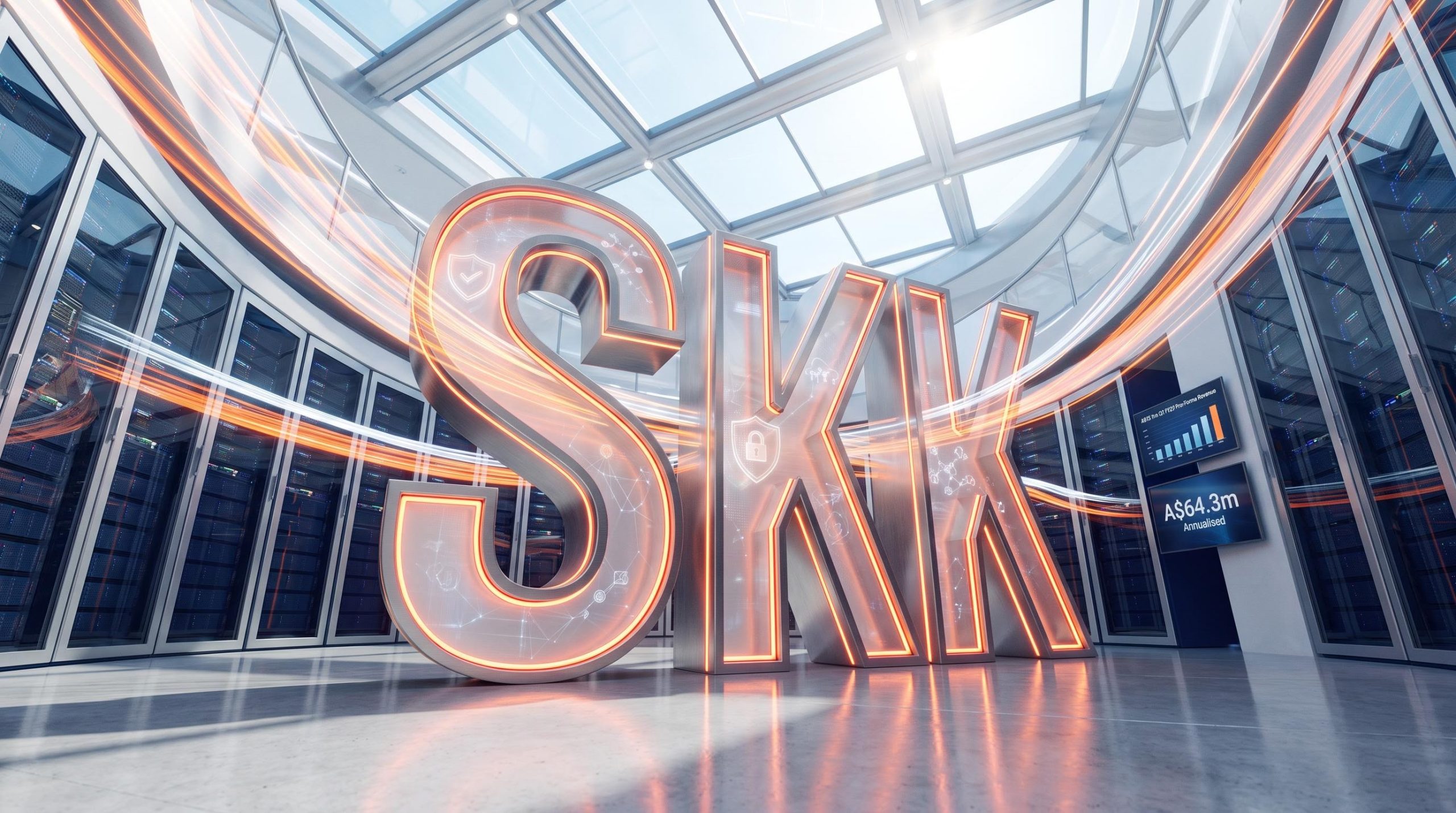 Large illuminated SKX letters