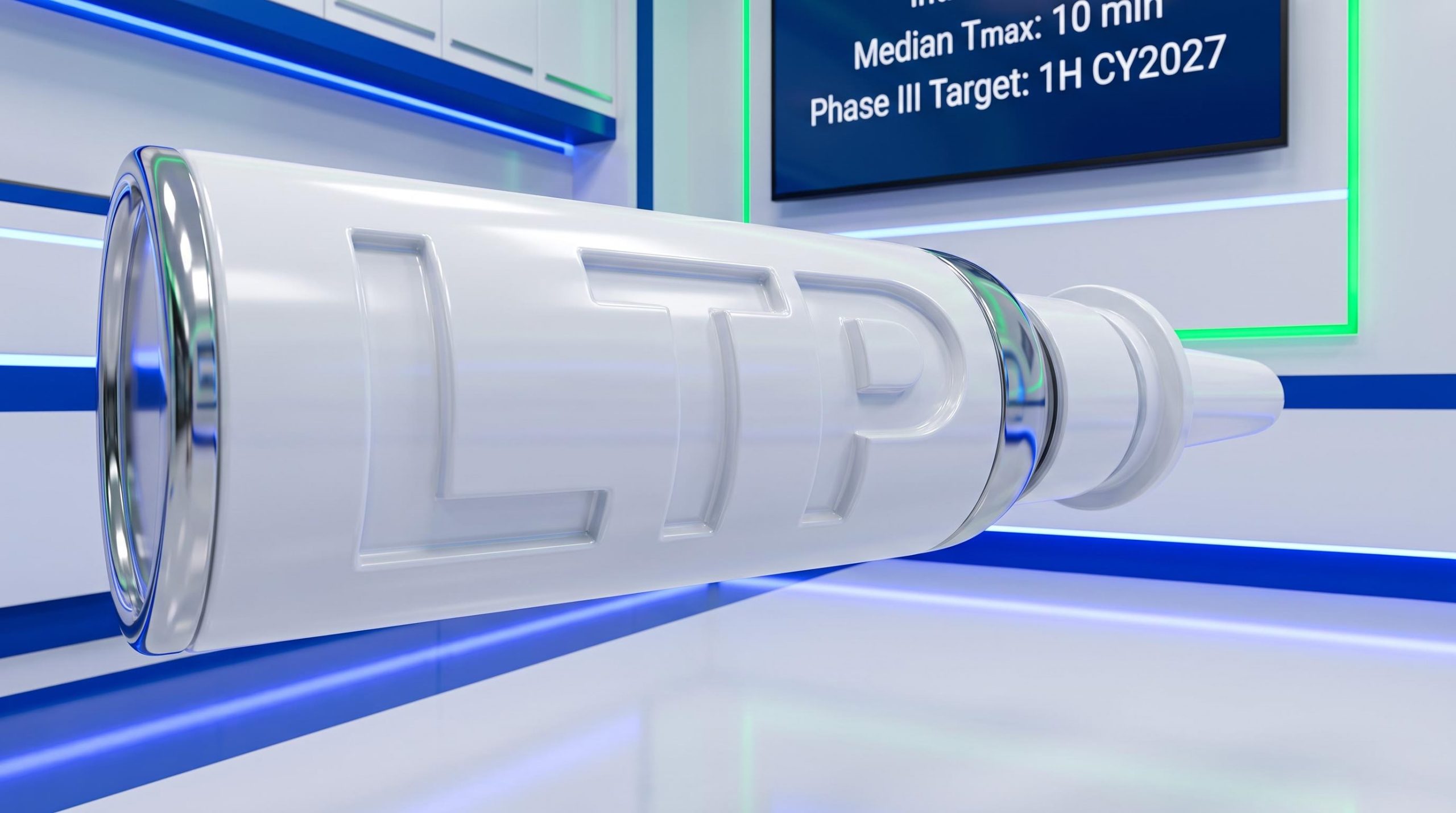 Close-up of syringe model