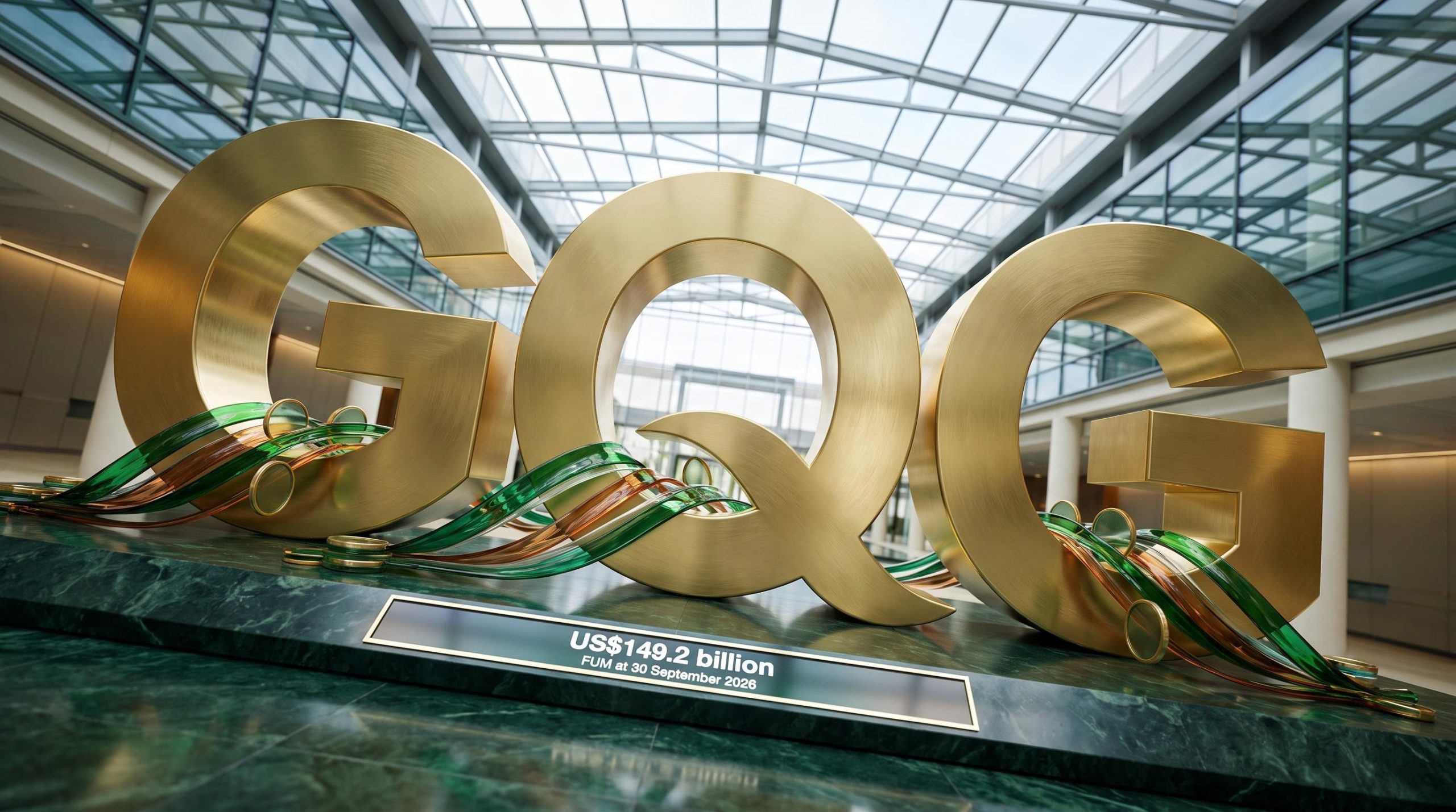 Gold letters in atrium